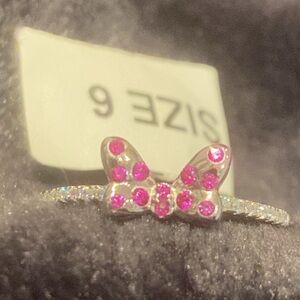 S925 Minnie Mouse Bow ring OFFICIAL Disney Charmed Aroma size 6 NWT